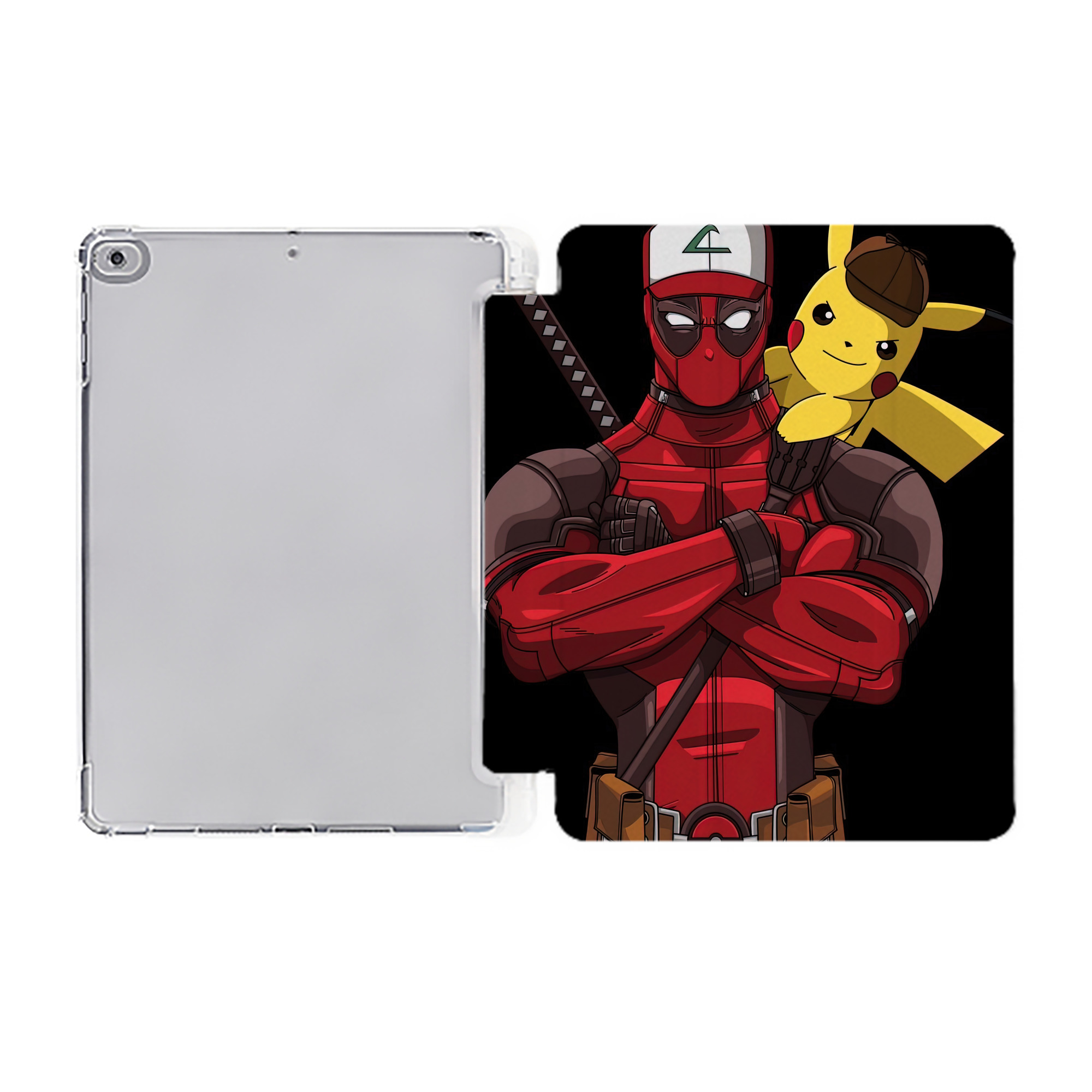 （画像用） Deadpool デッドプール IPad ケース ペン収納付き 三つ折りスタンド PUレザー×シリコン 対応機種9.5/10.5/10.9インチ